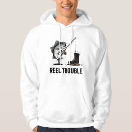 Reel Trouble – Fishing Fail with Angry Fish & Boot Hoodie