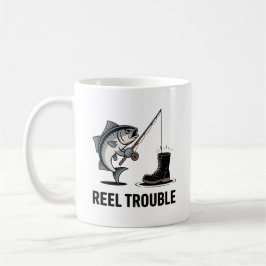 Reel Trouble Mug – Funny Fishing Gift for Anglers Kaffemugg