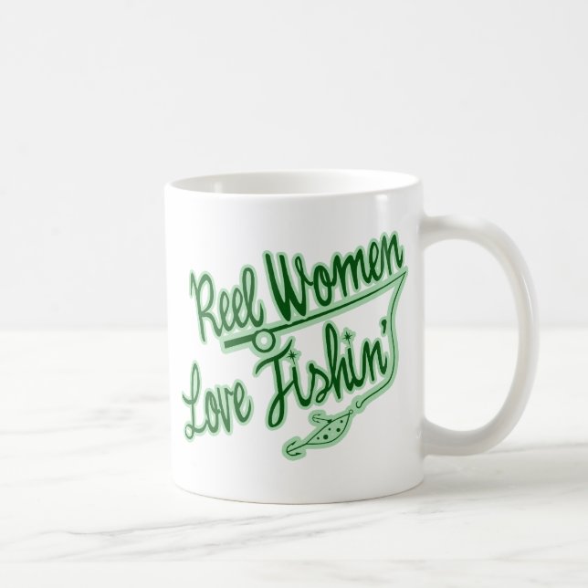 Reel Women Kärlek Fiskeresor utomhus Kaffemugg (Höger)