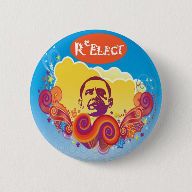 ReELECT Obama Knapp (Framsida)