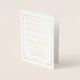 Reella inbjudningar till Gold Foil Art Deco-bröllo