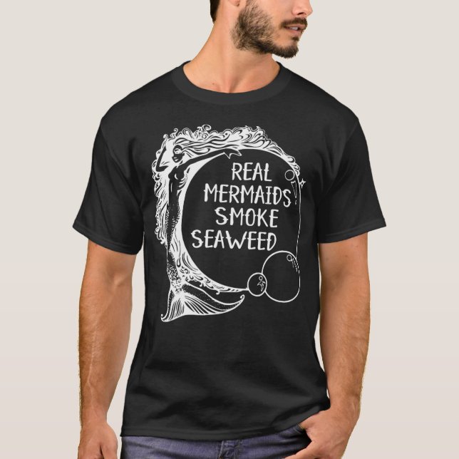 Reella Sjöjungfruar Rökning Sjögräs Vuxen Pot Humo T Shirt (Framsida)