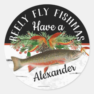 Reely Fly Fishmas-jul Runt Klistermärke