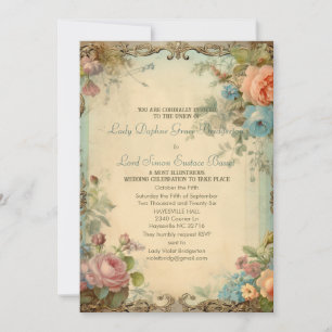 ReEmergency Blommigt Journal Page Austen Quote Inbjudningar