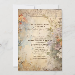 ReEmergency Blommigt Journal Page Austen Quote Inbjudningar