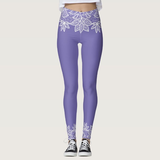 ReEmergency Blue med Snöre look Spandex Leggings (Framsida)