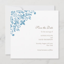 ReEmergency Fransk Blue Fleur de Bröllop spara dat Datumet