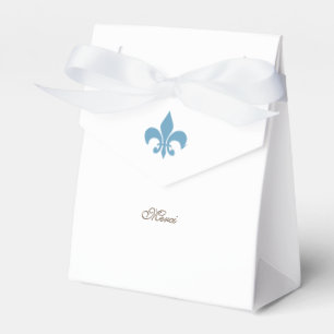 ReEmergency Fransk Blue Fleur de Lis Merci Bröllop Presentaskar