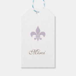 ReEmergency Lila Fransk Fleur de Lis Merci Bröllop Presentetikett