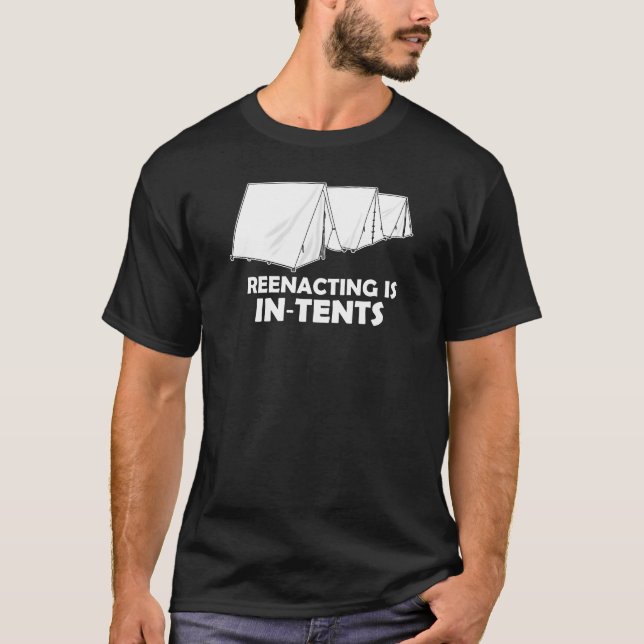 Reenacting är I-Tält - mörka färger Tee Shirt (Framsida)
