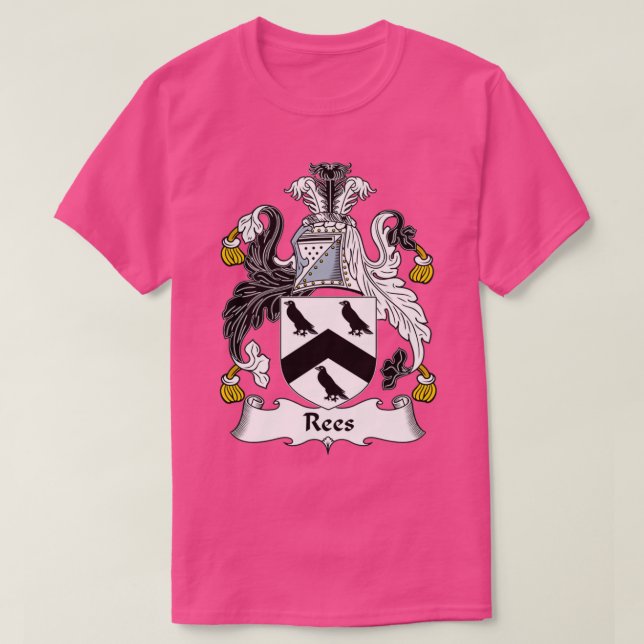 Rees Coat of Arms Family Crest  T Shirt (Design framsida)