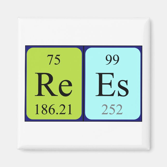 Rees periodiska magnet bord namn (Framsidan)