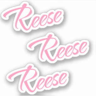 Reese Decorative Namn i Rosa x3 Sticker Klistermärken