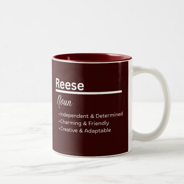 Reese Girl Name Definition Personalized Två-Tonad Mugg (Höger)