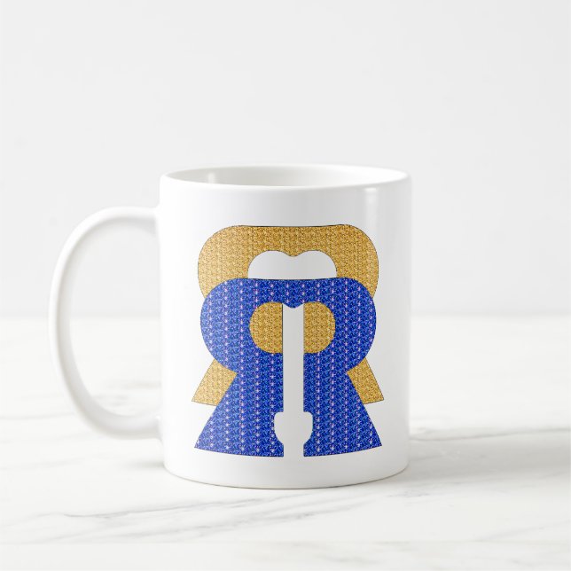 Reese Rideout Blue & Guld Kaffemugg (Vänster)