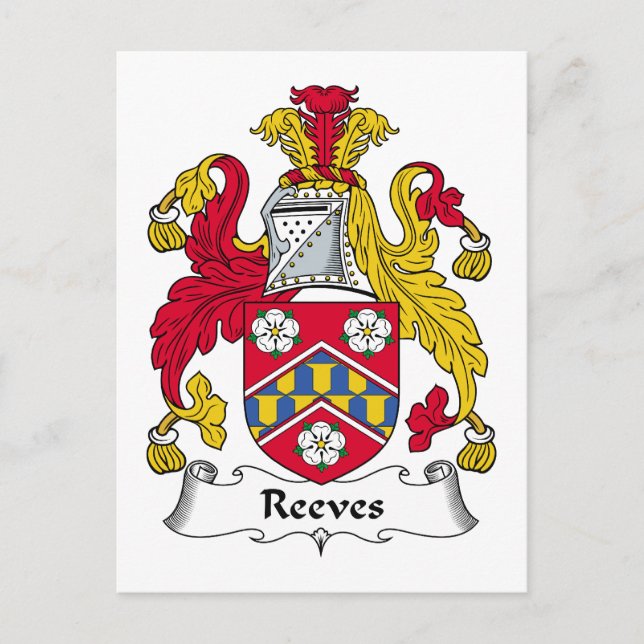 Reeves Family Crest Vykort (Framsida)