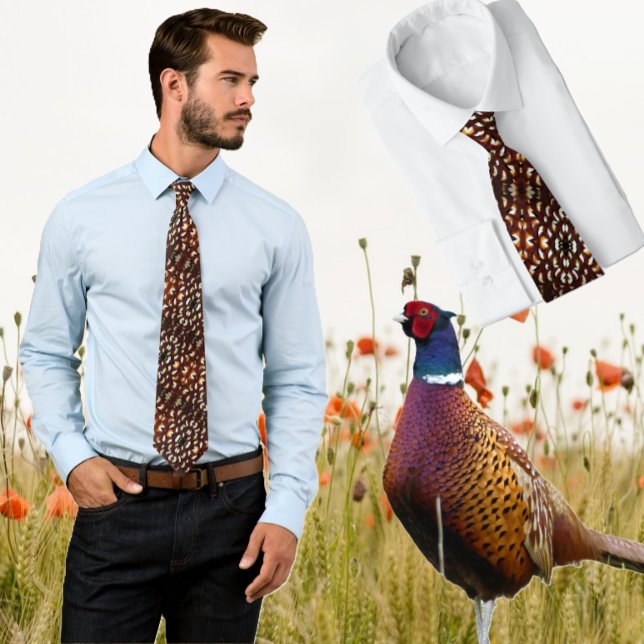 Reeve's Pheasant Brown Feather Design Tie Slips (Skapare uppladdad)