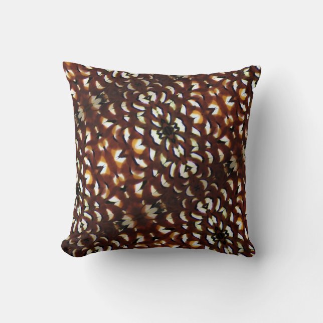 Reeve's Pheasant Brown Feather Pillow Kudde (Framsida)