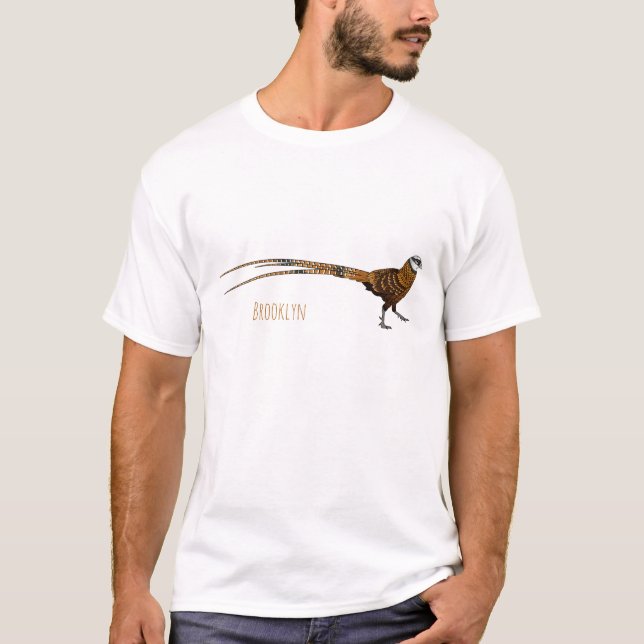 Reeves's pheasant bird cartoon illustration  t shirt (Framsida)