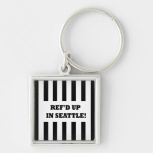 Ref var på plats i Seattle med ersättningsbidrag Fyrkantig Silverfärgad Nyckelring