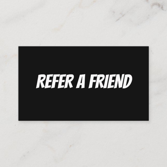 REFER A FRIEND CARD VISITKORT (Framsida)