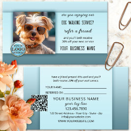 Refer a Friend Logotyp QR-kod Foto Hundpromenerare Rabattkort