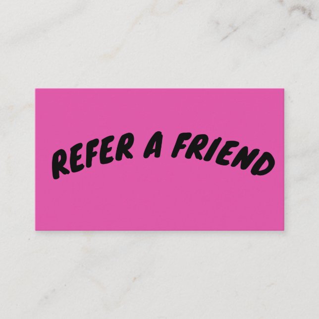 REFER EN VÄN KUNDKORT PINK VISITKORT (Framsida)
