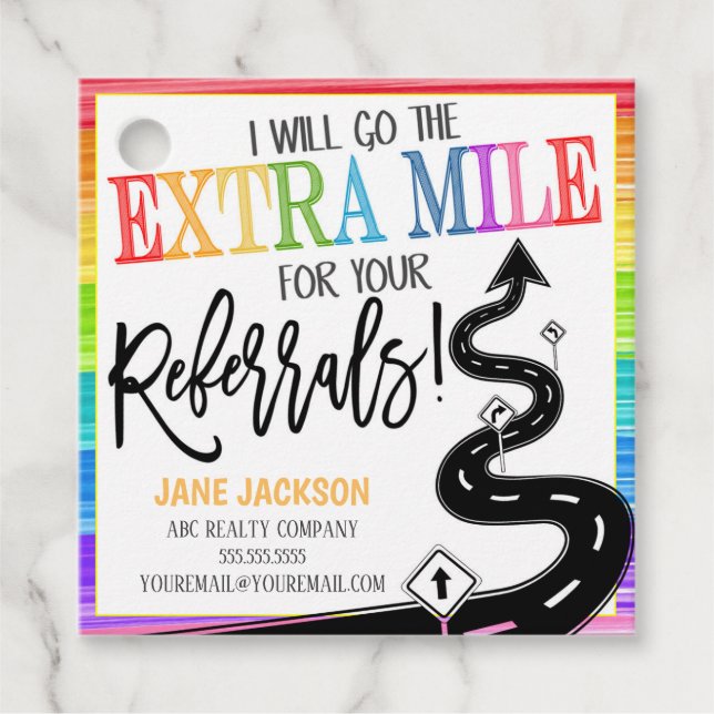 Referal Marknadsföring Gift Märkre Gåvor Etiketter (Framsida)