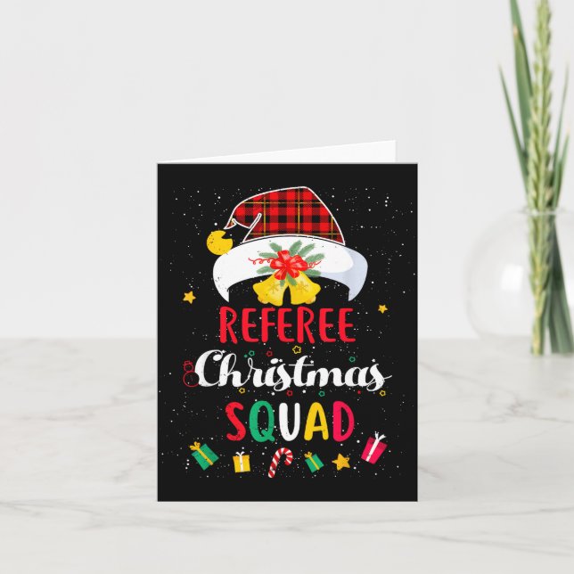 Referee Christmas Squad Santa Hat Umre Match  Kort (Framsida)