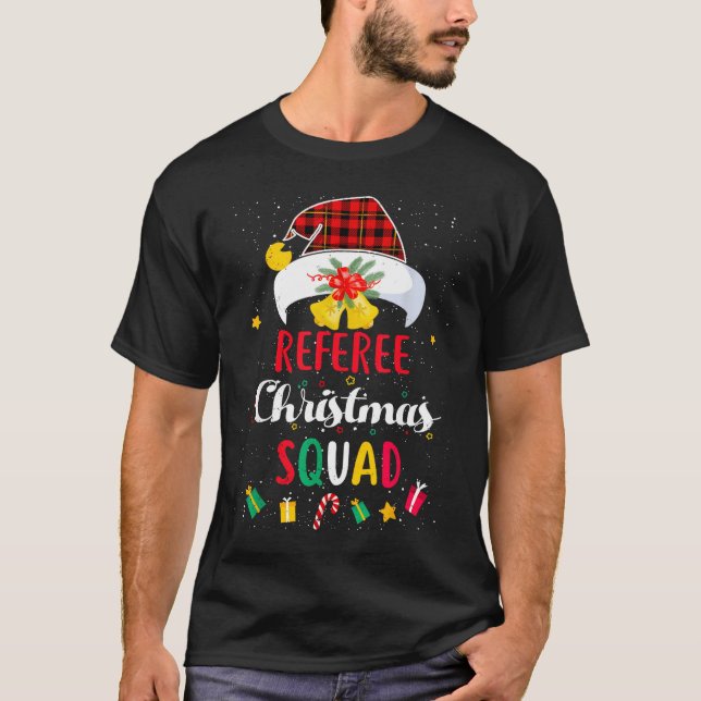 Referee Christmas Squad Santa Hat Umre Match  T Shirt (Framsida)