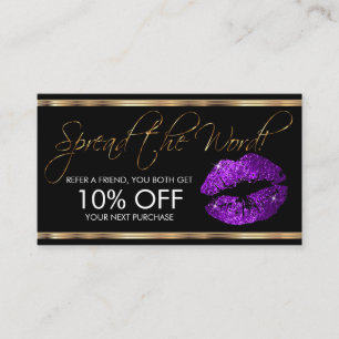 Referens - Lila Glitter Lipstick Business Rabattkort