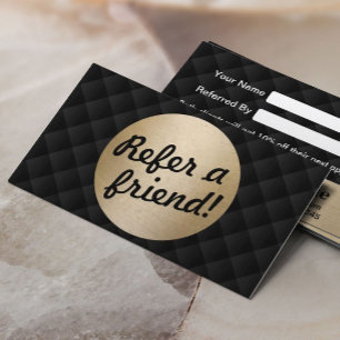 Referens till luxury Black & Guld Beauty Salon Rabattkort