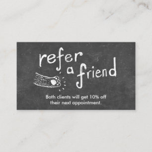 Referenskort   Cute Chalkboard Animal Teckning Rabattkort