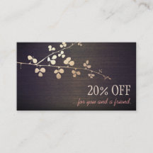 Referenskort, Elegant Zen Guld Gren Salon