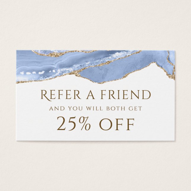 Referenskort för Cornblomma Blue Agate Visitkort (Framsidan)