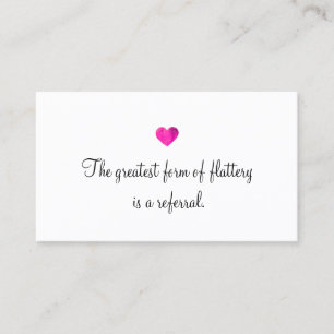 Referenskort för Cute Faux Rosa Foil Heart-kund Rabattkort