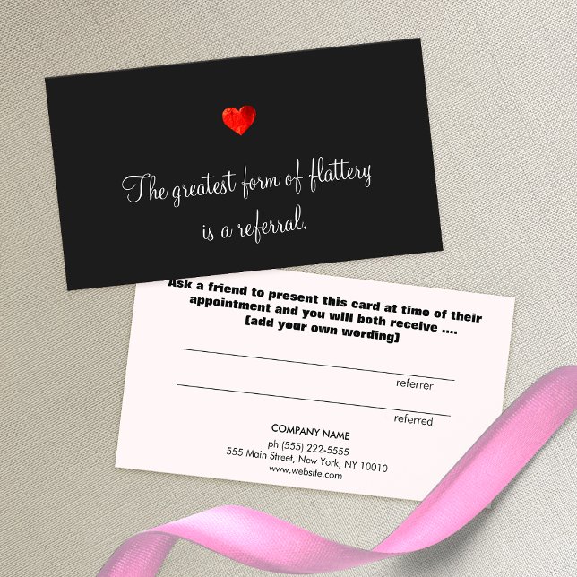 Referenskort för Cute Red Heart-kund Rabattkort (Skapare uppladdad)