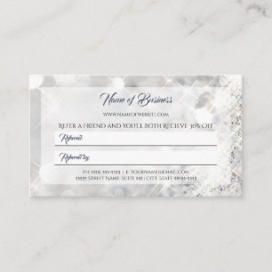 Referenskort för elegant FAUX Diamond Glitter Gnis Rabattkort