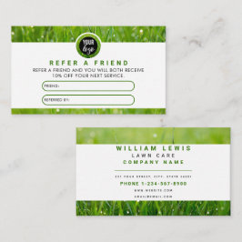Referenskort för gräsmatta Business Logotyp Landsc Visitkort