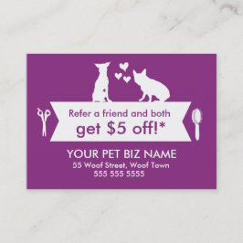 Referenskort för hund Groomer - anpassningsbart Rabattkort