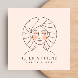 Referenskort för kvinnlig  Rosa Salon & Spa Fyrkantigt Visitkort