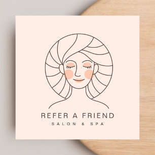 Referenskort för kvinnlig Rosa Salon & Spa Fyrkantigt Visitkort