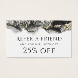 Referenskort för marmor i svart vätska visitkort