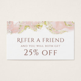 Referenskort för marmoreringskonstruktion för rosa visitkort