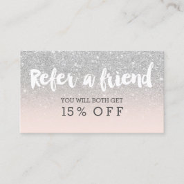 Referenskort för modern typografi silver rabattkort