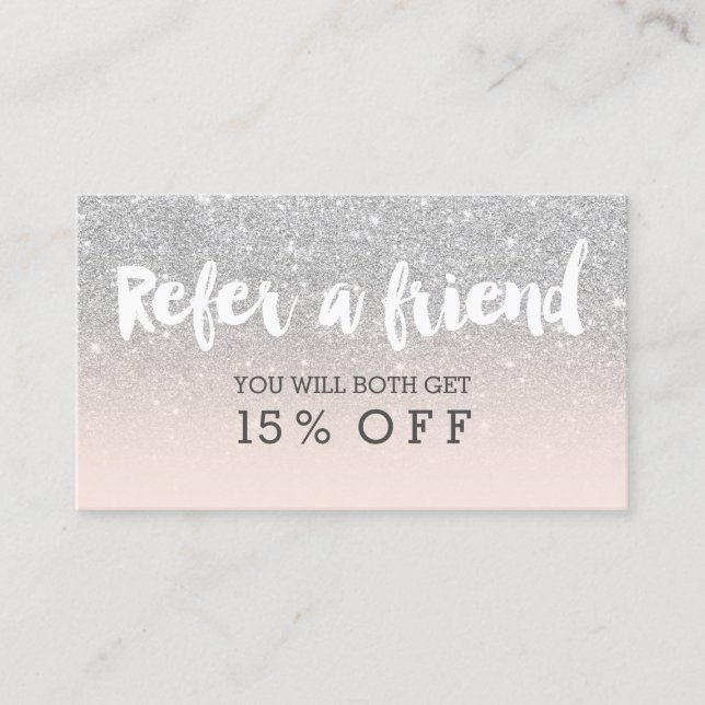 Referenskort för modern typografi  silver rabattkort (Framsida)