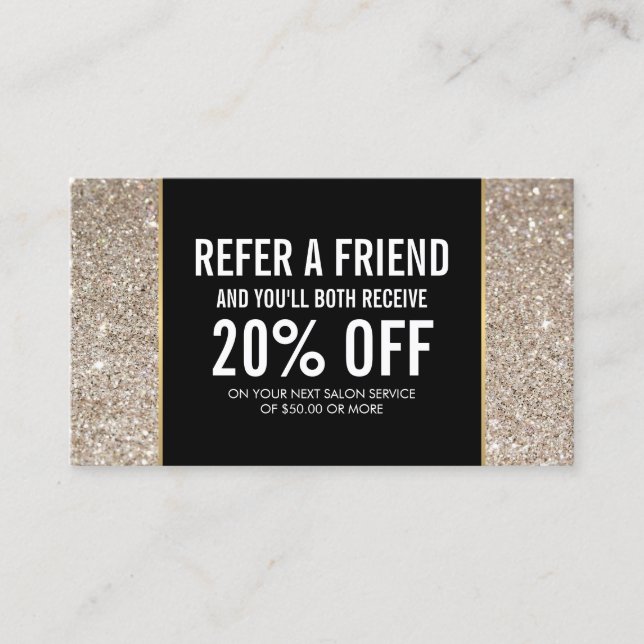 Referenskort för Platinum Glitter och Glamor Rabattkort (Framsida)