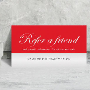 Referenskort för Red Faux Silver i modern Elegant Rabattkort