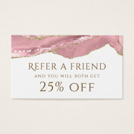 Referenskort för rosa  agate visitkort