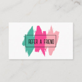 Referenskort för salon-salon för moderna färgfylld rabattkort